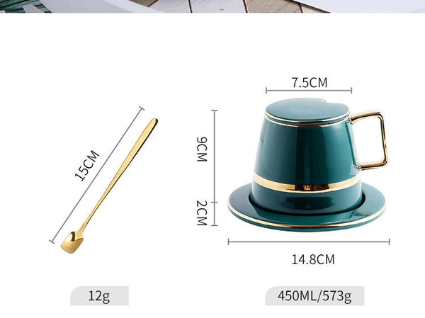 High Quality Gold Rim Ceramic Coffee Cup