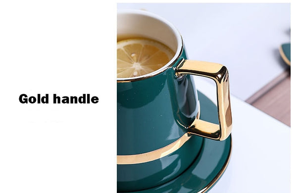 High Quality Gold Rim Ceramic Coffee Cup