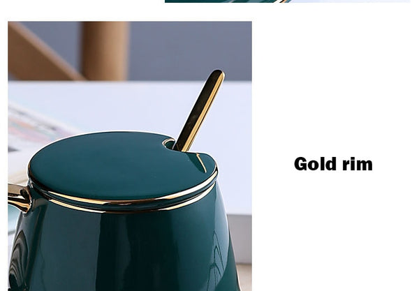 High Quality Gold Rim Ceramic Coffee Cup