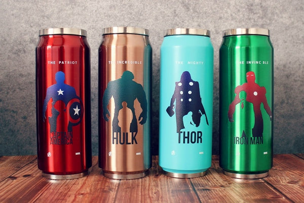 24 Variations Stainless Steel Super Hero Straw Cup Thermos