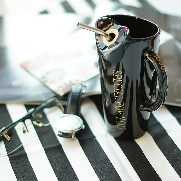 Fashion Straw Coffee Milk Ceramics Mug