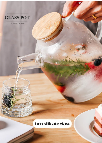 Large Transparent Glass Heat-Resistant Tea Pot