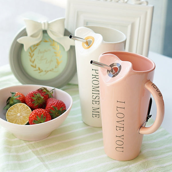 Fashion Straw Coffee Milk Ceramics Mug