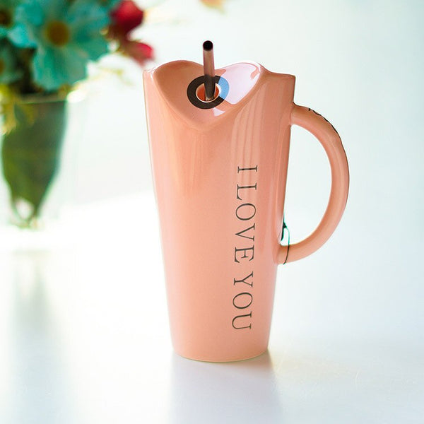 Fashion Straw Coffee Milk Ceramics Mug