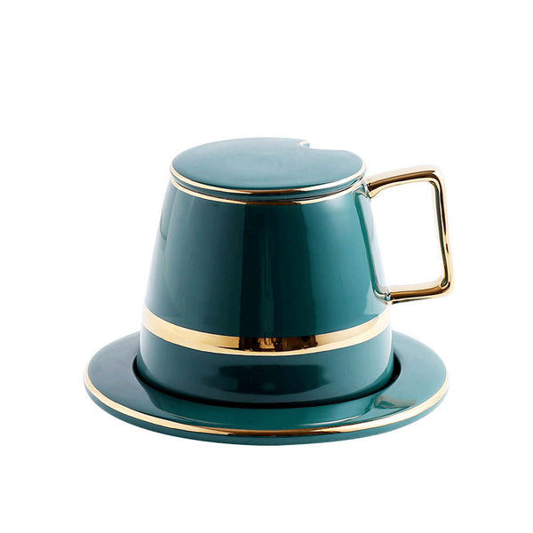 High Quality Gold Rim Ceramic Coffee Cup
