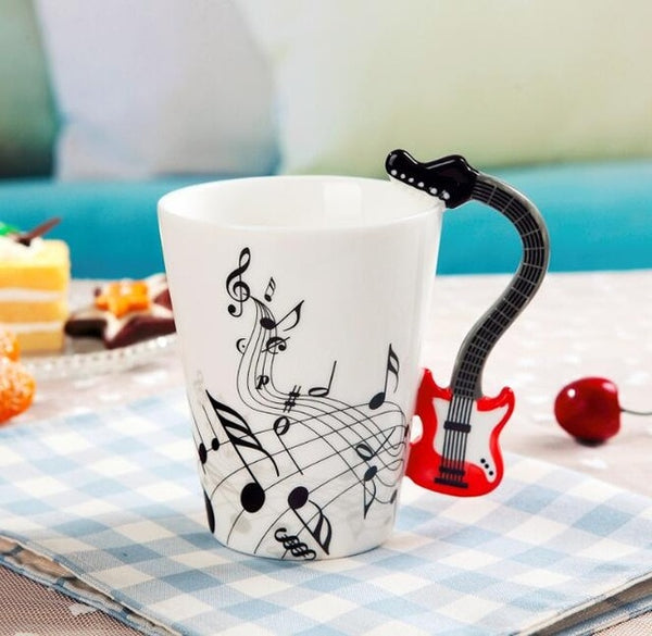 Music Handle Ceramic Mug (Perfect Gift For Music Lovers)