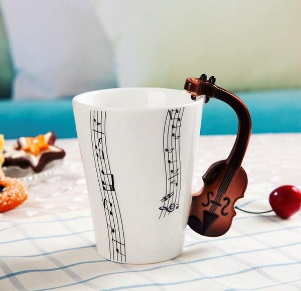 Music Handle Ceramic Mug (Perfect Gift For Music Lovers)