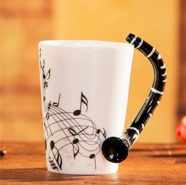 Music Handle Ceramic Mug (Perfect Gift For Music Lovers)