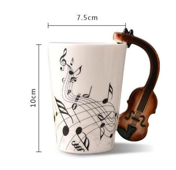Music Handle Ceramic Mug (Perfect Gift For Music Lovers)