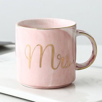 Lover's Gifts Mr Mrs Ceramic Marble Coffee Mug