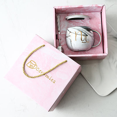 Lover's Gifts Mr Mrs Ceramic Marble Coffee Mug