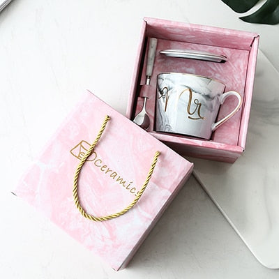 Lover's Gifts Mr Mrs Ceramic Marble Coffee Mug