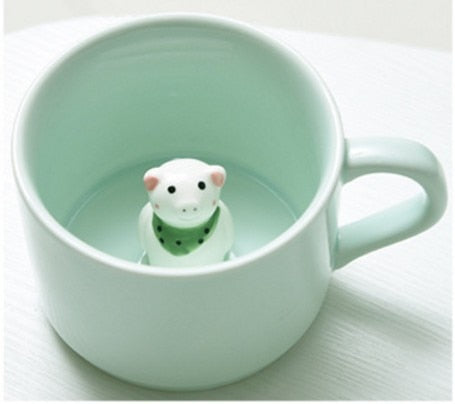 3D Cute Animal Coffee Milk Creative Ceramic Mugs For Kids